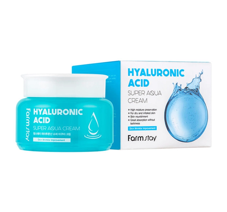 FarmStay, Hyaluronic Acid Super Aqua Nawilżający Krem Do Twarzy, 100ml
