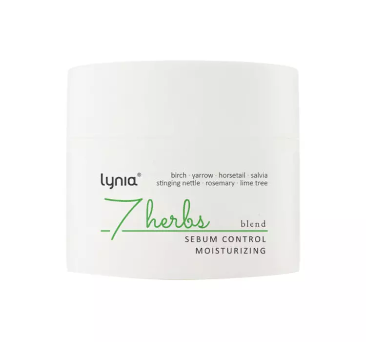 Lynia, 7 Herbs, Krem Nawilżający O Działaniu Regulującym Wydzielanie Sebum, 50ml