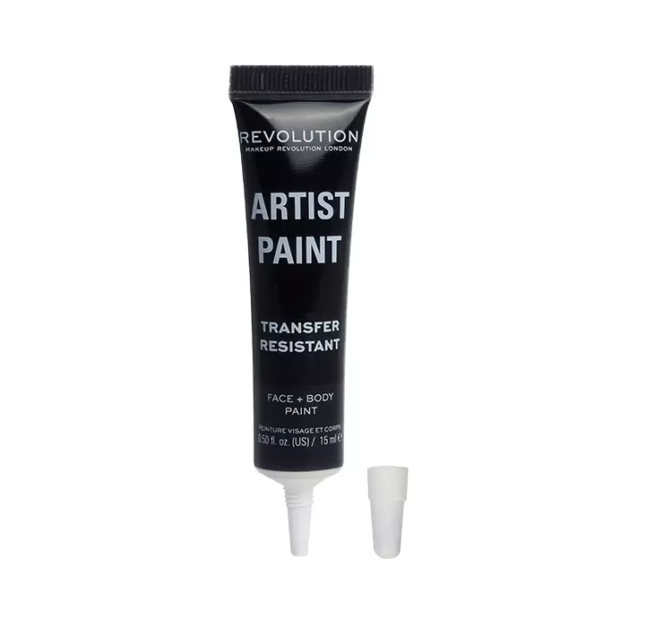 MAKEUP REVOLUTION - ARTIST PAINT - Face + Body Paint - Płynna farba do twarzy i ciała - 15 ml - Czarna