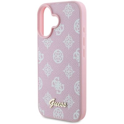Guess GUHMP16SPGPYSP iPhone 16 różowy/pink HC MagSafe PU Peony Script