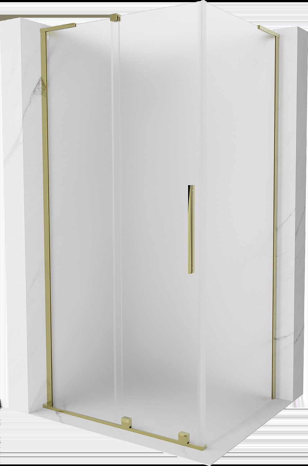 Mexen Velar L kabina prysznicowa rozsuwana 110x80 cm, szron, złota - 871-110-080-33-50