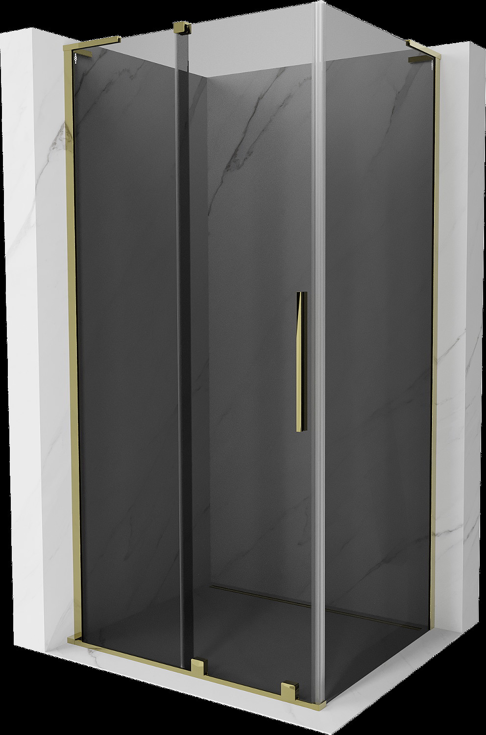 Mexen Velar L kabina prysznicowa rozsuwana 110x85 cm, grafit, złota - 871-110-085-43-50