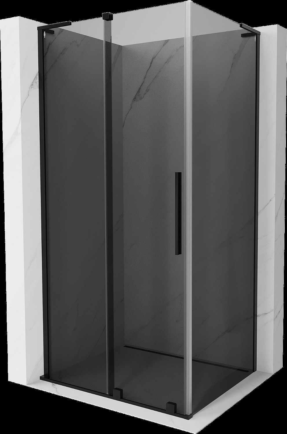 Mexen Velar L kabina prysznicowa rozsuwana 110x70 cm, grafit, czarna - 871-110-070-43-70