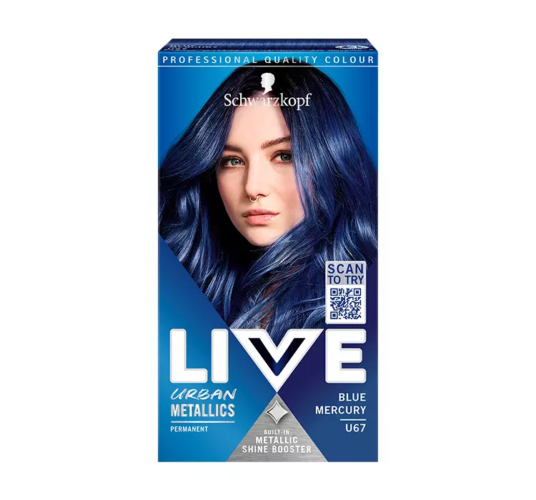 Schwarzkopf LIVE URBAN METALLICS trwała farba do włosów U67 Blue Mercury