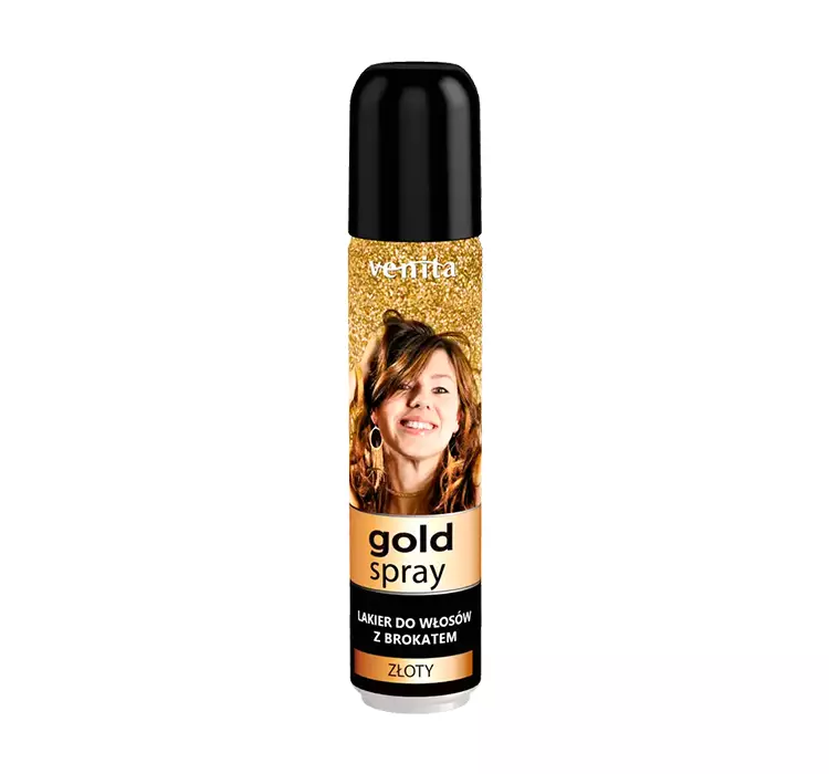 Zdjęcia - Stylizacja włosów VENITA Gold Spray lakier do włosów z brokatem Złoty 75ml