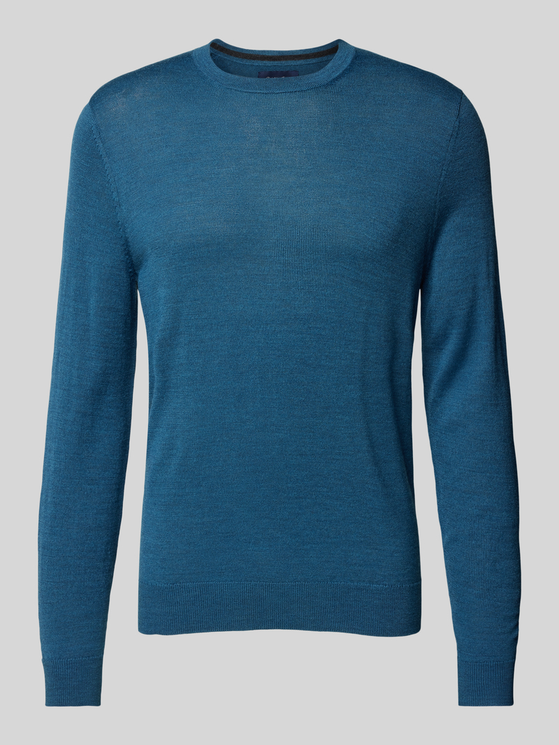 Sweter z dzianiny z okrągłym dekoltem