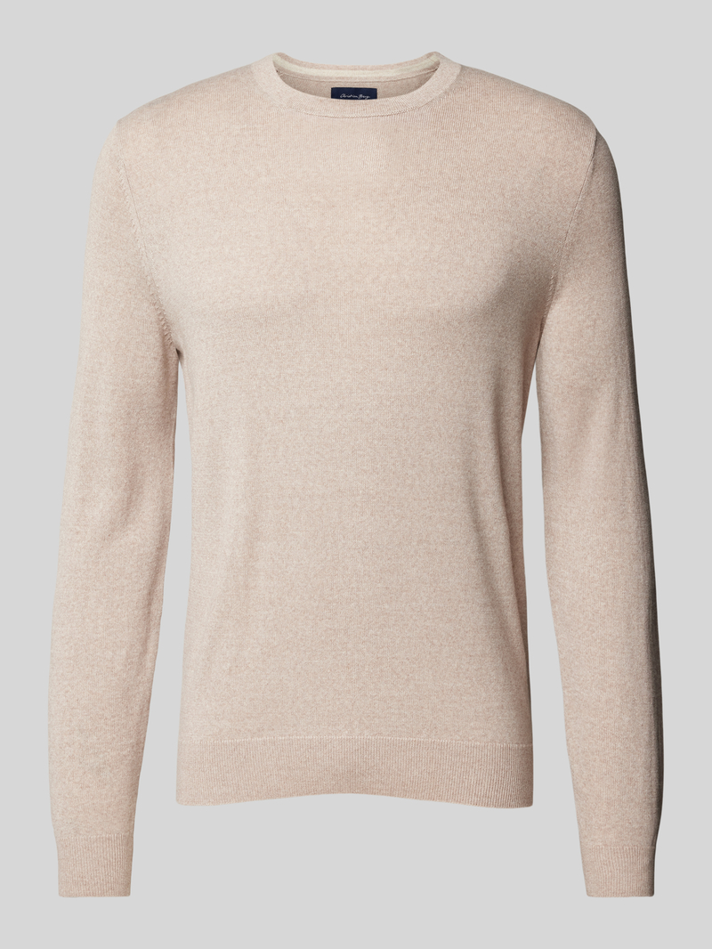 Sweter z dzianiny z okrągłym dekoltem