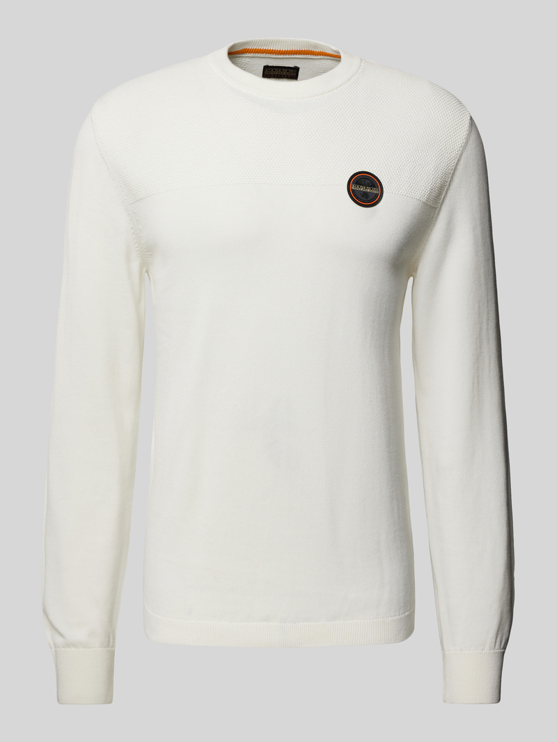 Sweter z dzianiny z wyhaftowanym logo model ‘DERRI’