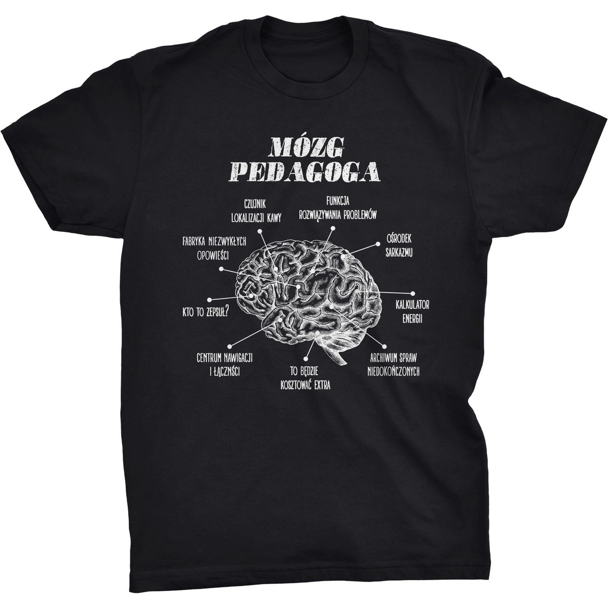 Koszulka T-shirt Mózg Pedagoga Śmieszny Prezent na Święta Urodziny