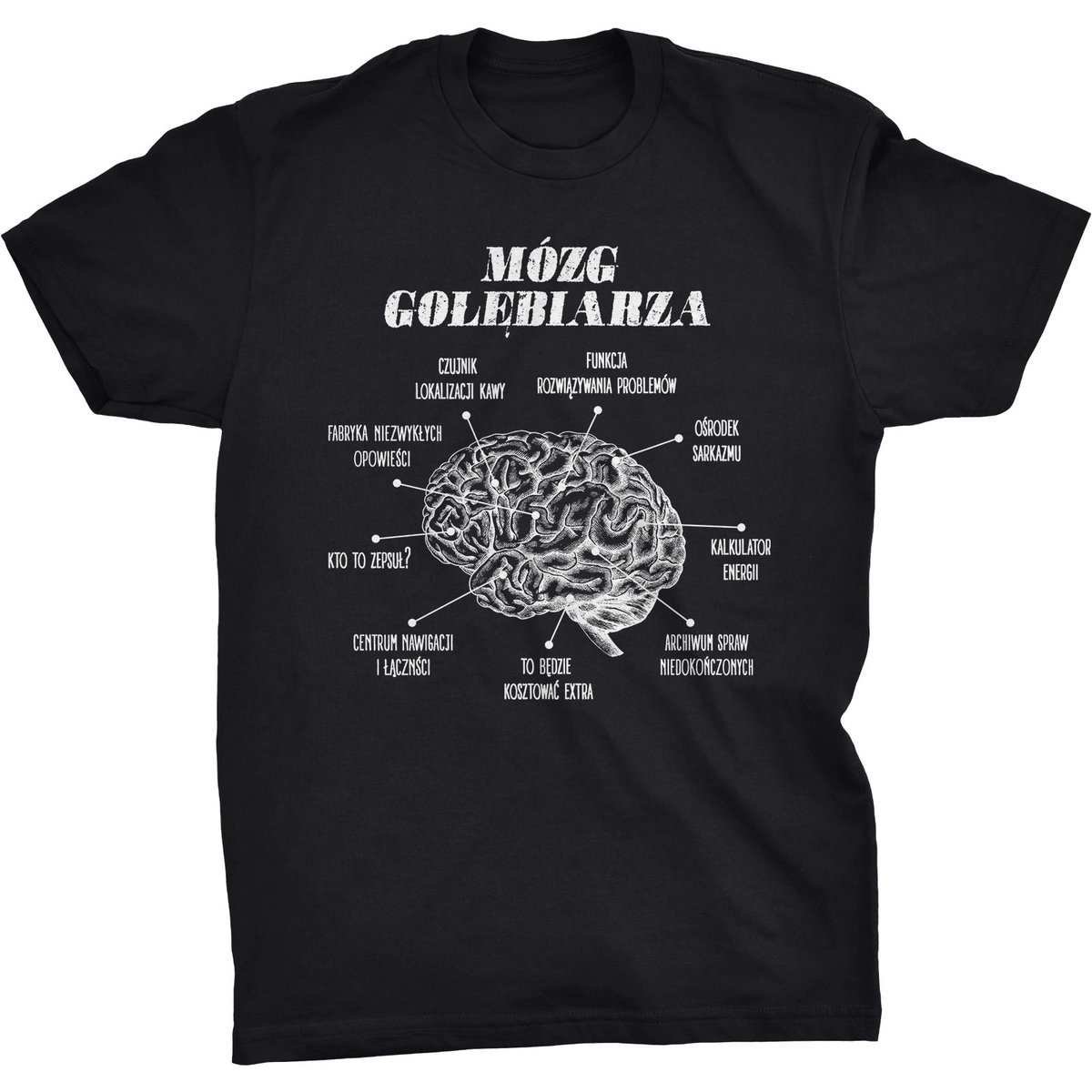 Koszulka T-shirt Mózg Gołębiarza Śmieszny Prezent na Święta Urodziny
