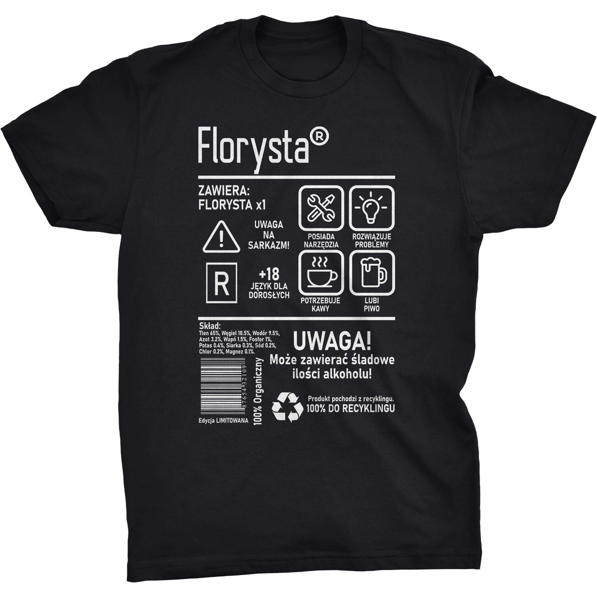Florysta Etykieta Koszulka Prezent Dla Florysty