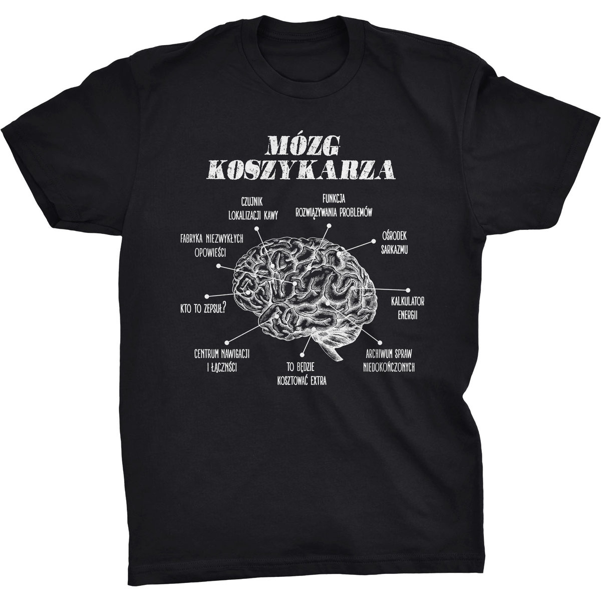 Koszulka T-shirt Mózg koszykarza Śmieszny Prezent na Święta Urodziny