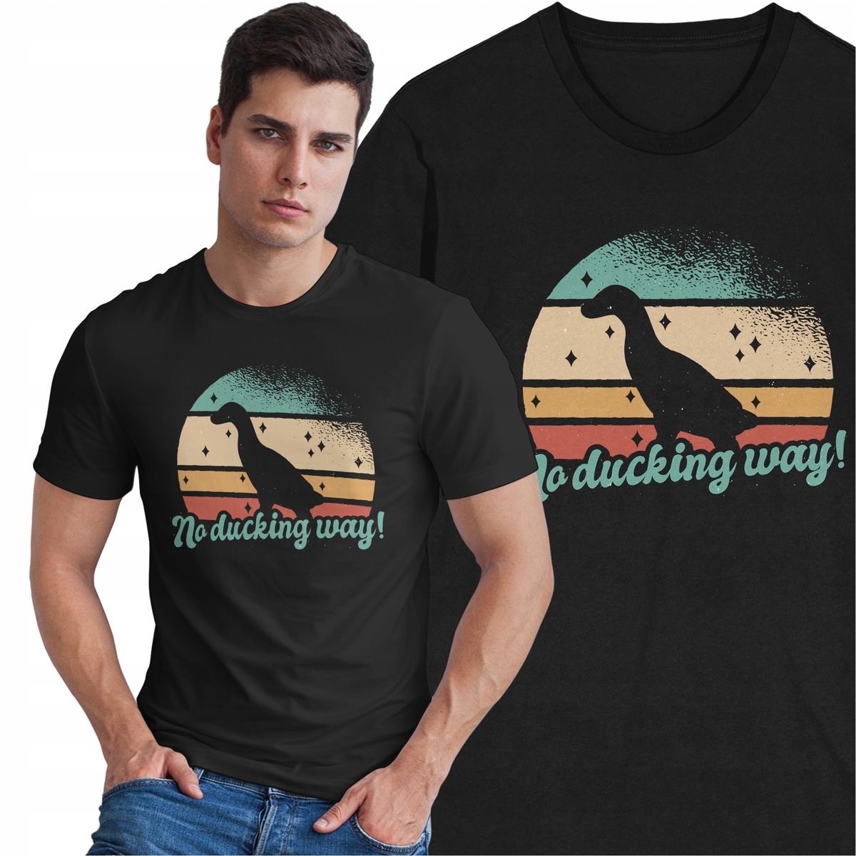 Śmieszna Koszulka z Nadrukiem No Ducking Way Kaczka Zwierzęta