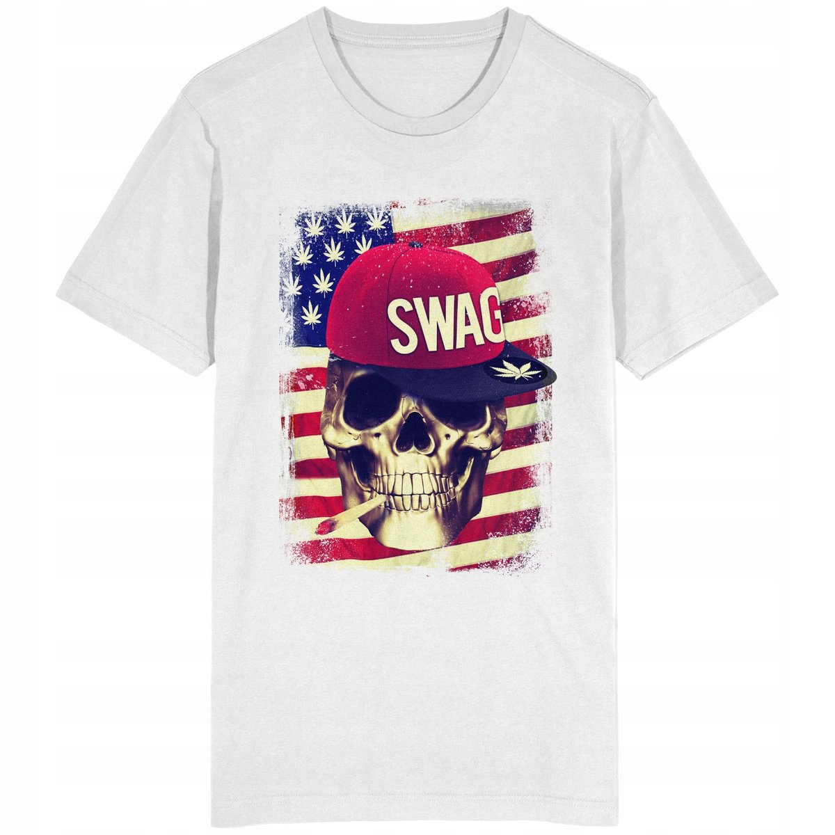 Swag Skull Koszulka Czacha Czaszka Flaga USA 420