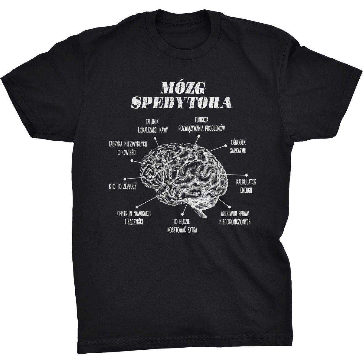 Koszulka T-shirt Mózg Spedytora Śmieszny Prezent na Święta Urodziny