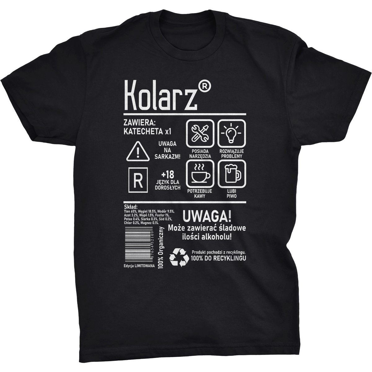 Kolarz Etykieta Koszulka Prezent Dla Kolarza