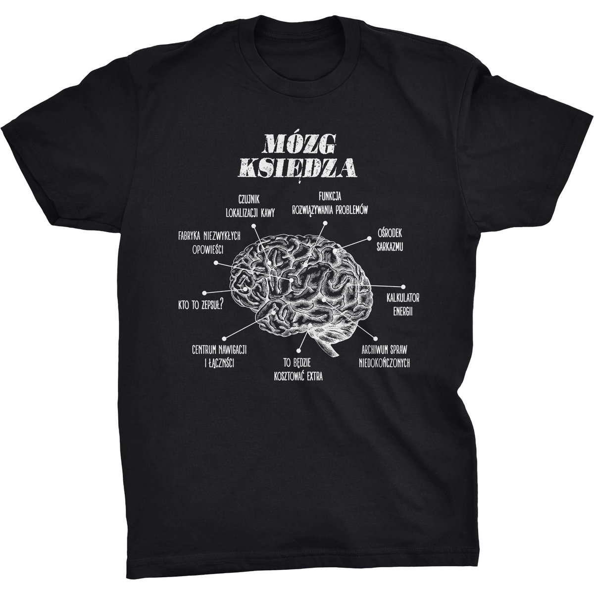 Koszulka T-shirt Mózg Księdza Śmieszny Prezent na Święta Urodziny