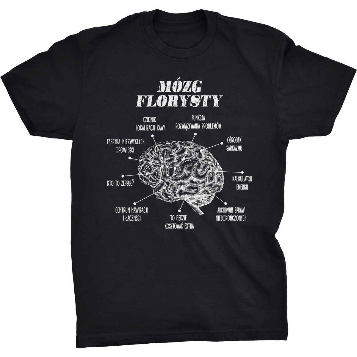 Koszulka T-shirt Mózg Florysty Śmieszny Prezent na Święta Urodziny