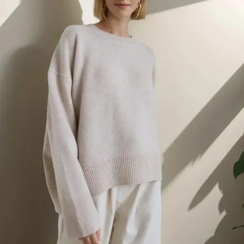 Sweter damski oversize candyfloss - Kremowy