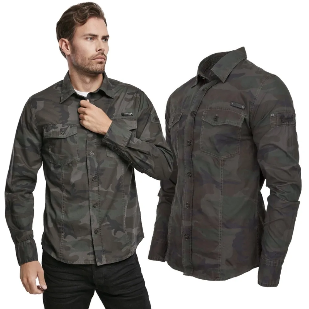 Koszula z długim rękawem BRANDIT SlimFit Shirt - Woodland L