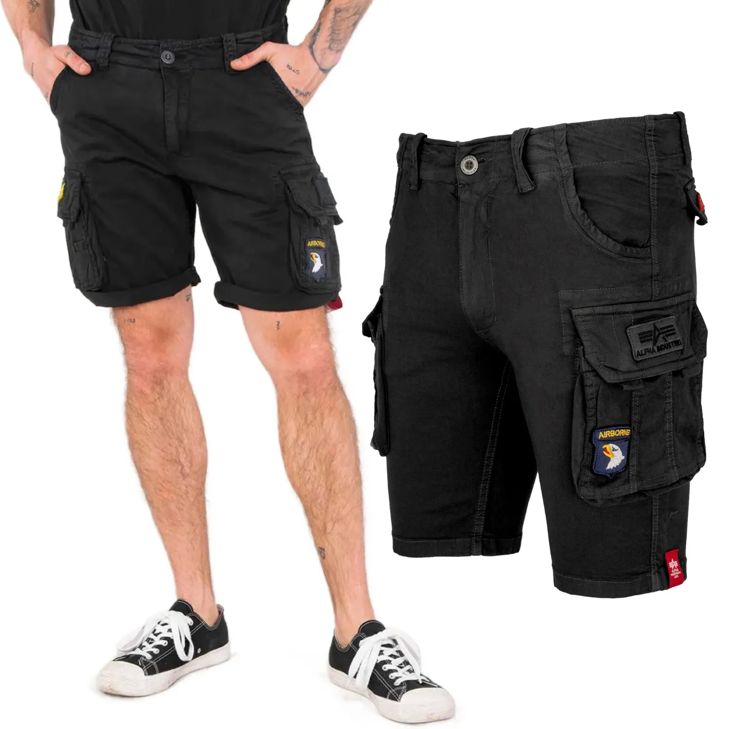 Spodenki Alpha Industries Crew Short Patch 186209 03 - Czarne 36