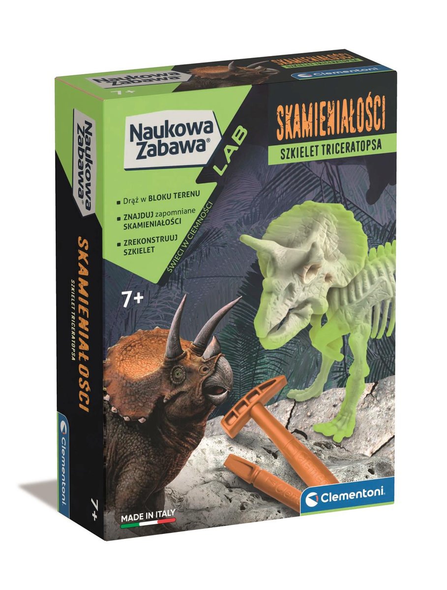 Clementoni, Zestaw naukowy Skamieniałości -Triceratops