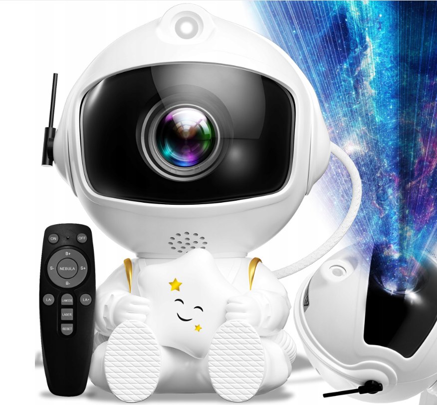 PROJEKTOR GWIAZD ASTRONAUTA LAMPKA NOCNA DLA DZIECKA GALAXY KOSMOS + PILOT