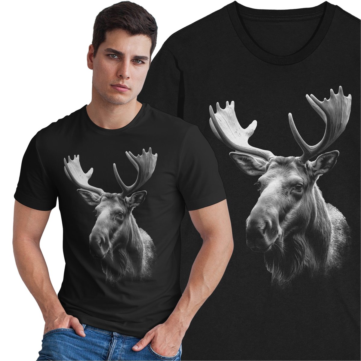 Koszulka z Łosiem Łoś Zwierzęta Natura Środowisko