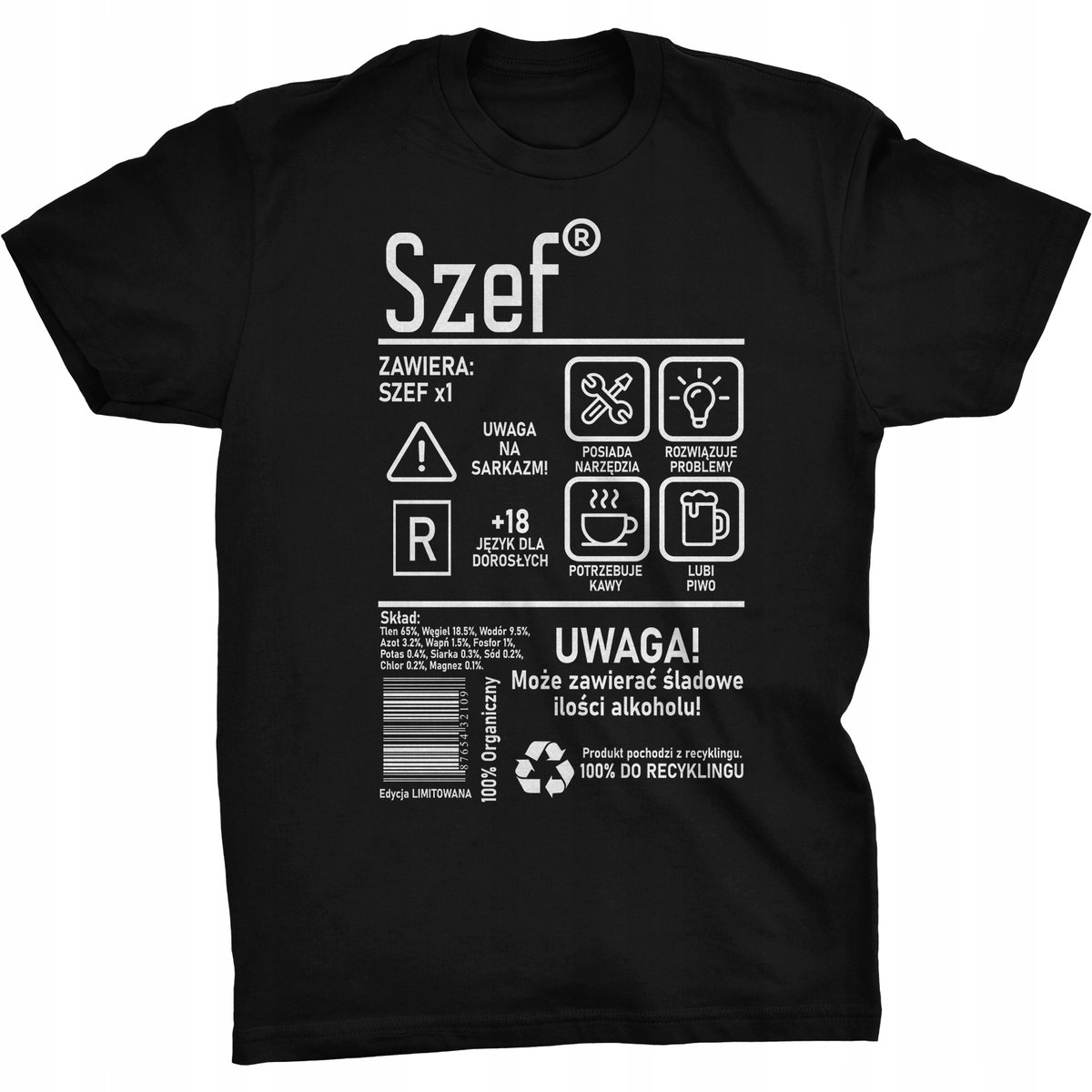 Szef Etykieta Koszulka Prezent Dla Szefa Bossa