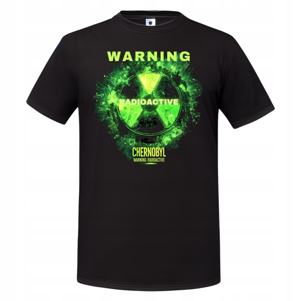 Koszulka męska WARNING RADIOACTIVE Chernobyl świecąca w ciemności