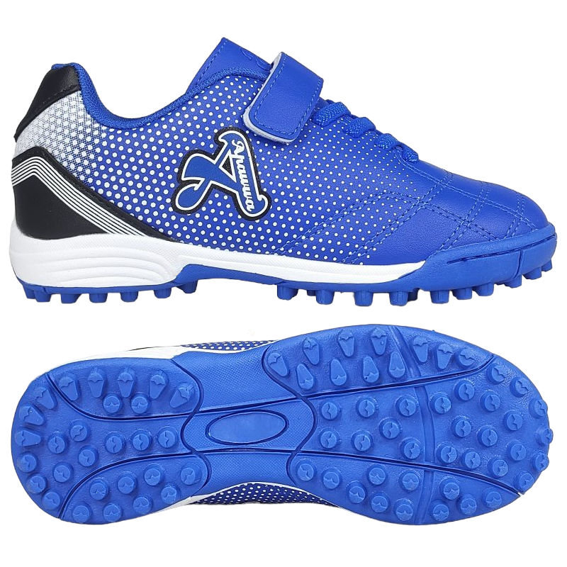 Turfy Buty Do Gry W Piłkę Nożną Lekkie Sportowe Wygodne Na Rzepy Modne Piłkarskie Dziecięce Coria Niebieskie 37