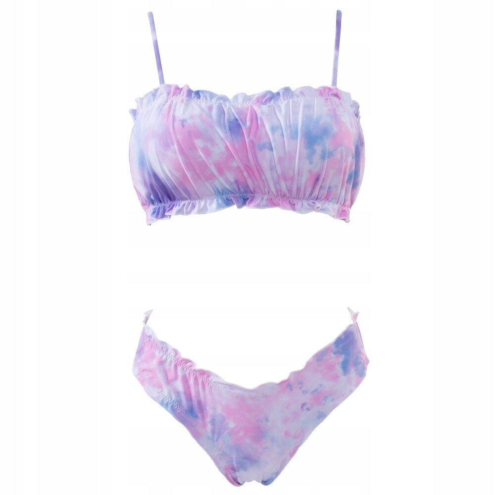 DWUCZĘŚCIOWY STRÓJ KĄPIELOWY BIKINI OPASKA BANDEAU FIGI KOSTIUM PLAŻA BASEN L