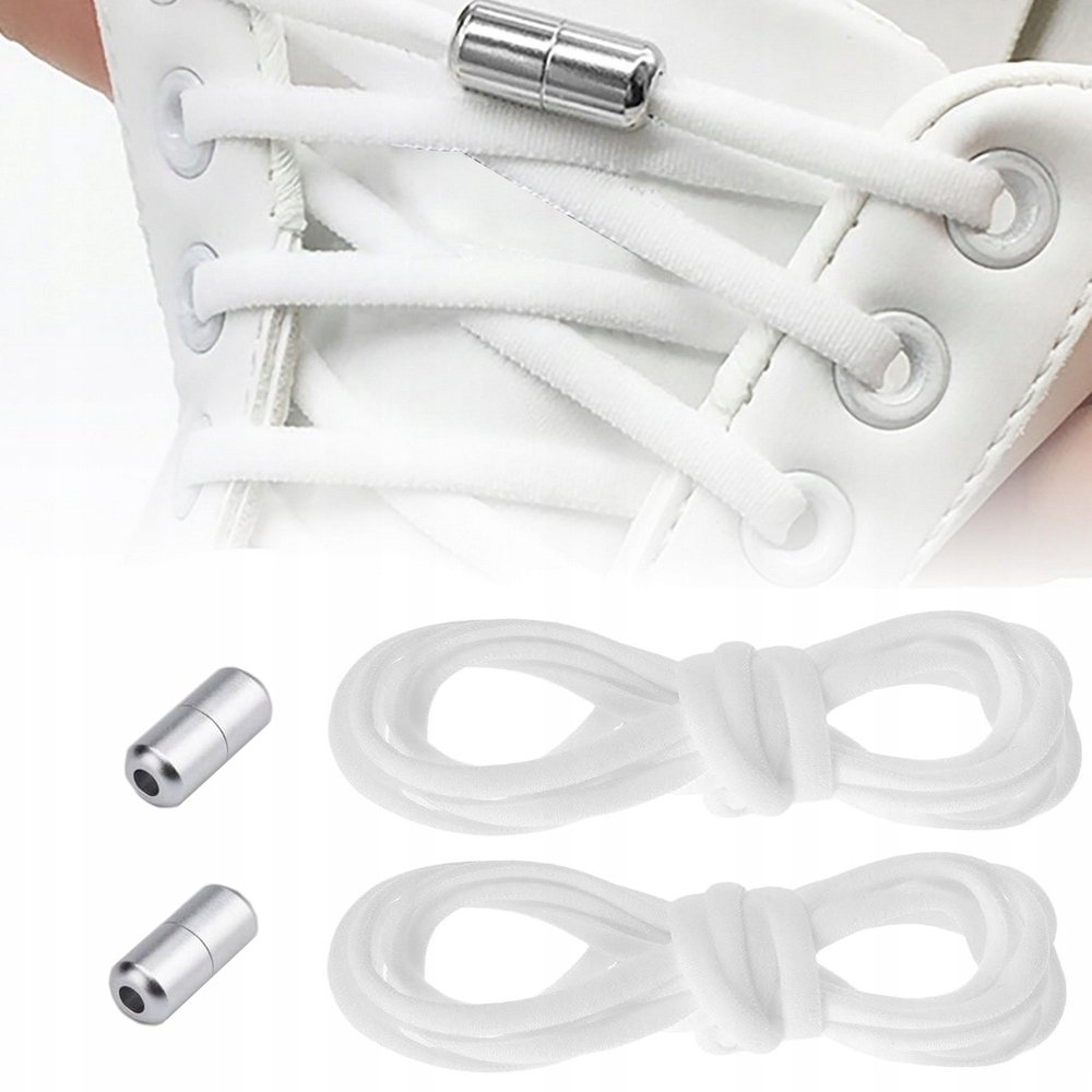 SZNURÓWKI BEZ WIĄZANIA DO BUTÓW OBUWIA ELASTYCZNE GUMOWE SZNUROWADŁA 100cm