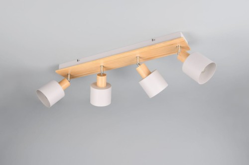 Shanti lampa sufitowa (spot) 4xE14 szara/jasne drewno 862700476