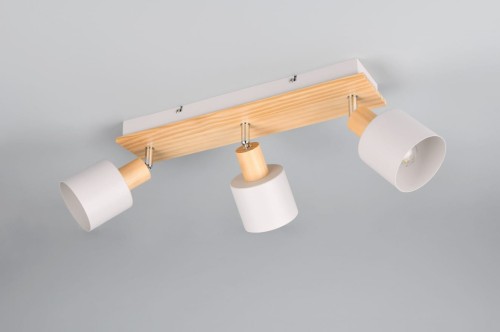 Shanti lampa sufitowa (spot) 3xE14 szara/jasne drewno 862700376