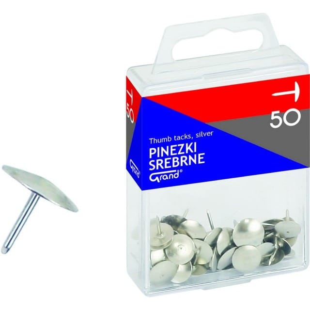 Grand, pinezki srebrne, 50 szt.