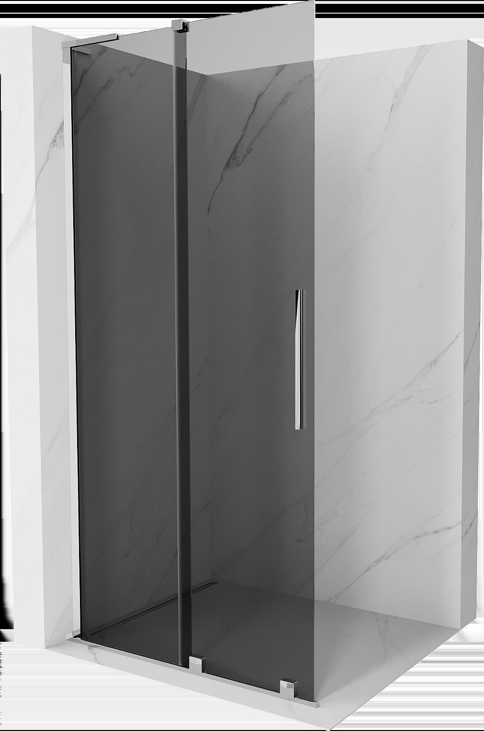 Mexen Velar L ścianka prysznicowa rozsuwana Walk-in 120 x 200 cm, grafit 8 mm, chrom - 871-120-003-43-01