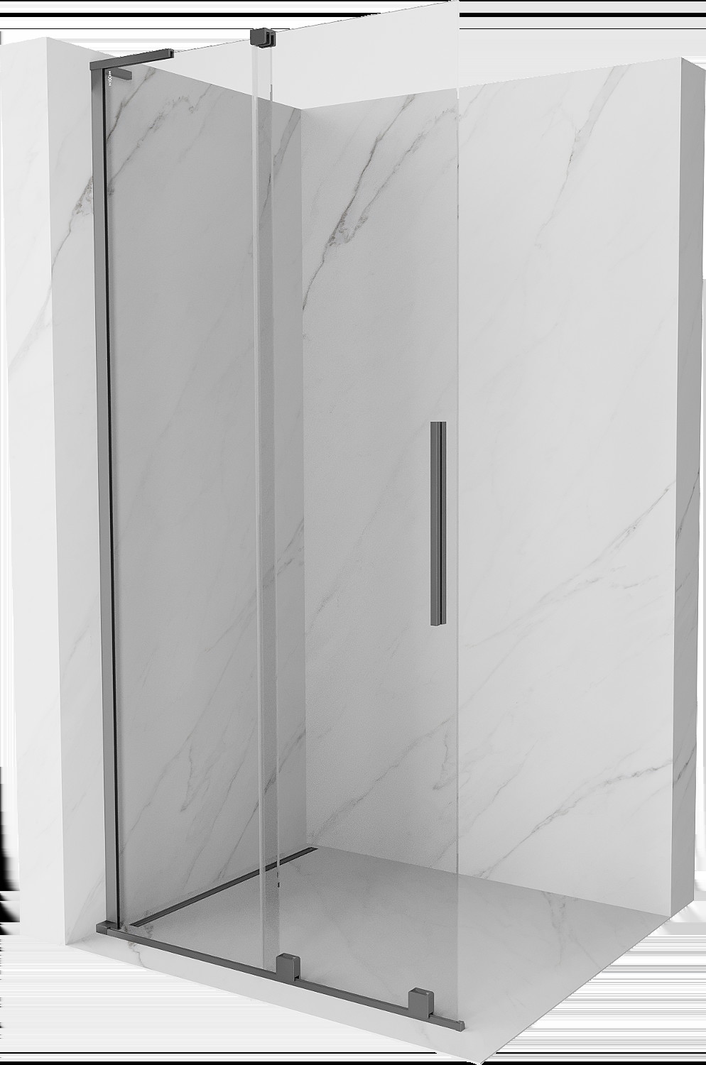 Mexen Velar L ścianka prysznicowa rozsuwana Walk-in 120 x 200 cm, transparent 8 mm, gun metal - 871-120-003-03-95