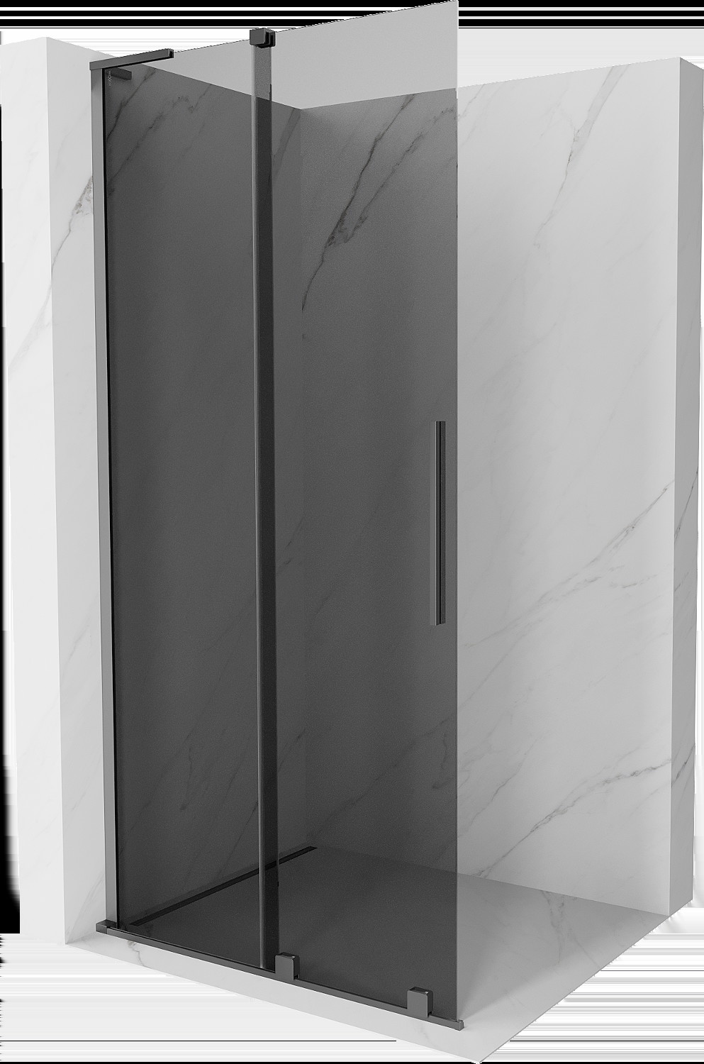 Mexen Velar L ścianka prysznicowa rozsuwana Walk-in 110 x 200 cm, grafit 8 mm, gun metal - 871-110-003-43-95