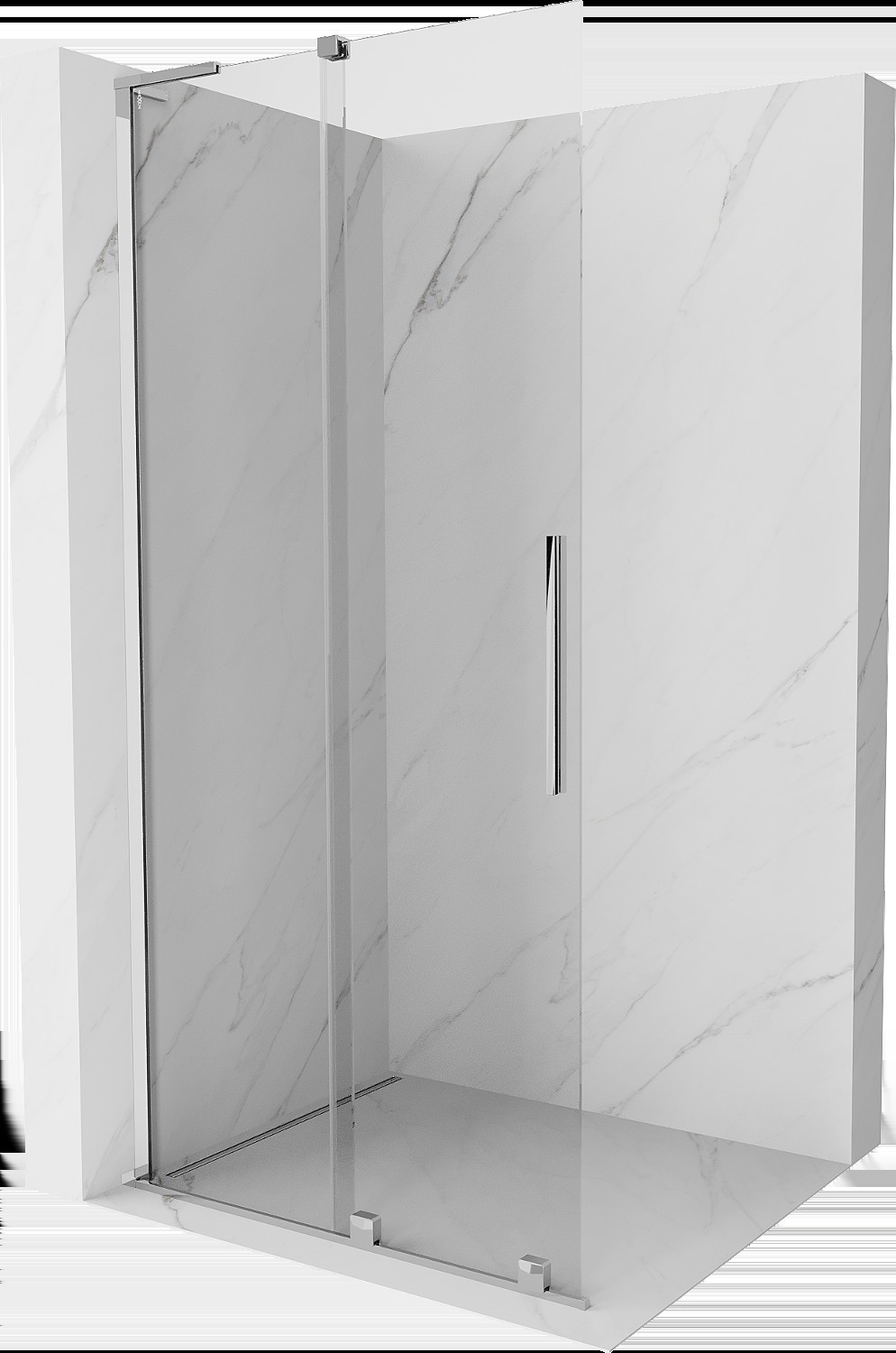 Mexen Velar L ścianka prysznicowa rozsuwana Walk-in 110 x 200 cm, transparent 8 mm, chrom - 871-110-003-03-01