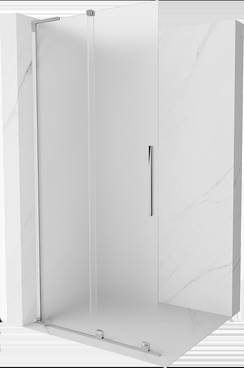 Mexen Velar L ścianka prysznicowa rozsuwana Walk-in 120 x 200 cm, szron 8 mm, chrom - 871-120-003-33-01