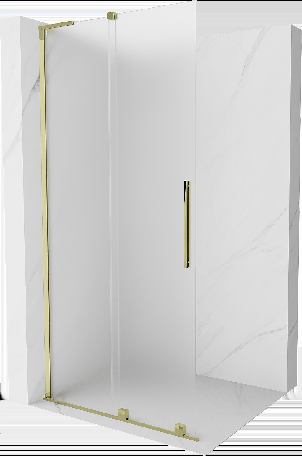 Mexen Velar L ścianka prysznicowa rozsuwana Walk-in 90 x 200 cm, szron 8 mm, złota - 871-090-003-33-50