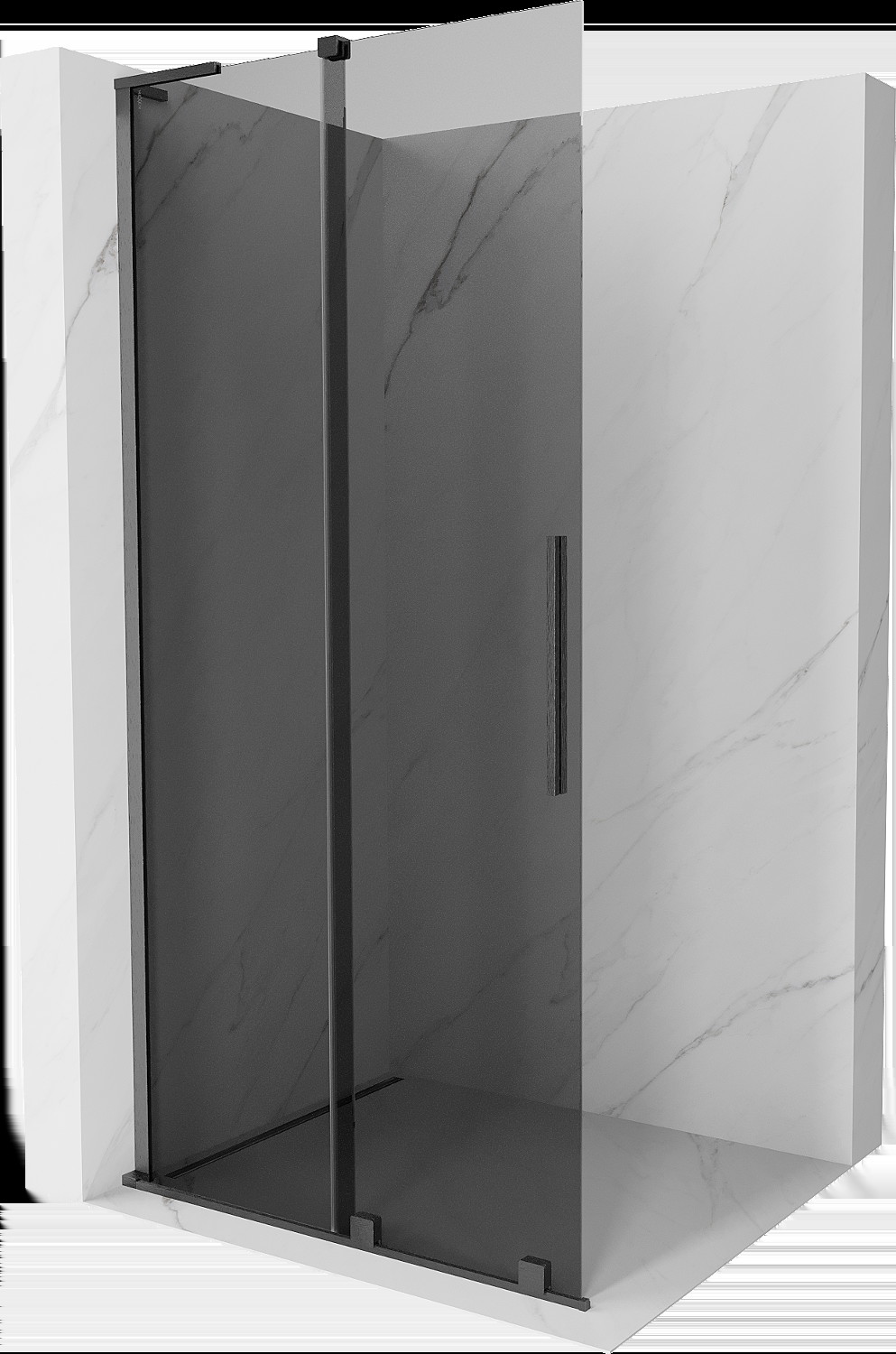 Mexen Velar L ścianka prysznicowa rozsuwana Walk-in 110 x 200 cm, grafit 8 mm, gun gray szczotkowany - 871-110-003-43-66