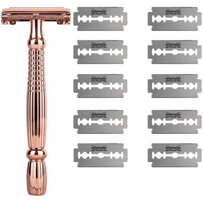 Wilkinson Intuition Rose Gold klasyczna maszynka do golenia dla kobiet z wymiennymi żyletkami rączka + 10 żyletek