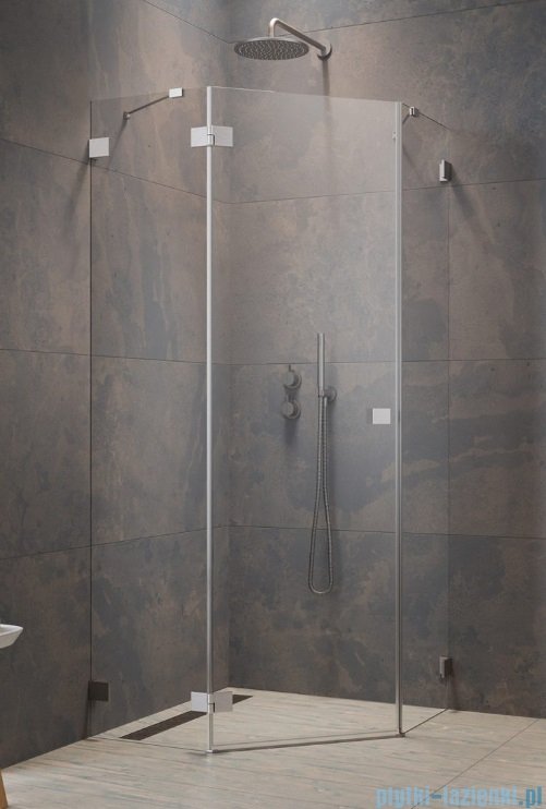 Radaway Essenza Ptj Brushed Nickel kabina pięciokątna 90x100cm lewa szczotkowany nikiel 1385010-91-01L/1385056-01-01