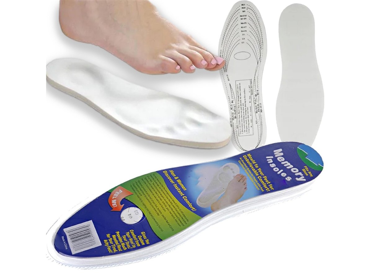 Wkładki Do Butów Ortopedyczne Pianka Memory Foam 30Cm Do Przycięcia