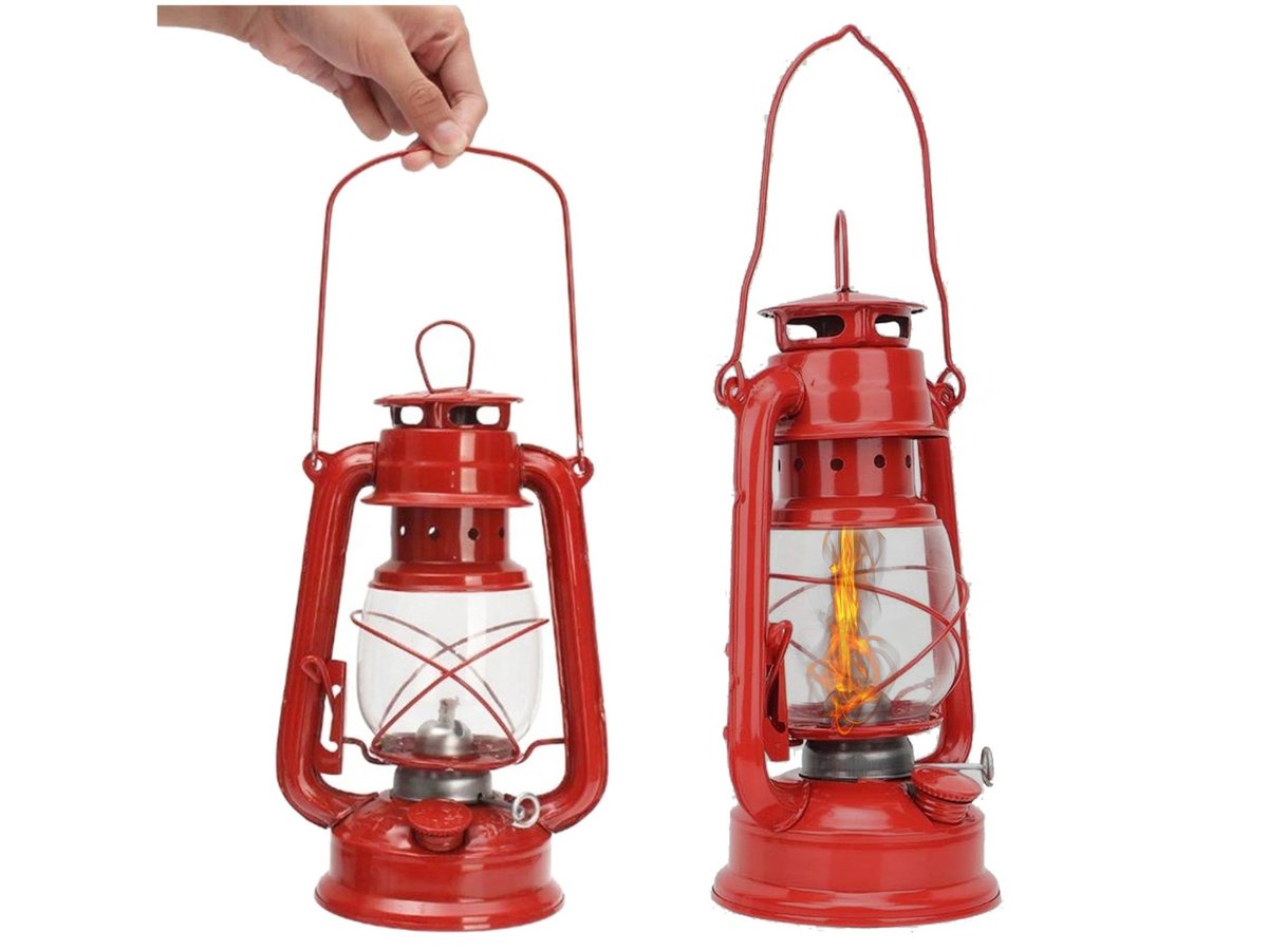 Lampa Naftowa Z Uchwytem Retro Olej Wisząca 24Cm