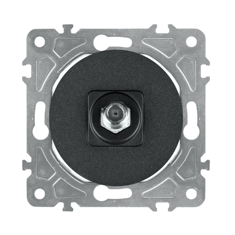 Gniazdo SAT, czarne, OVAL