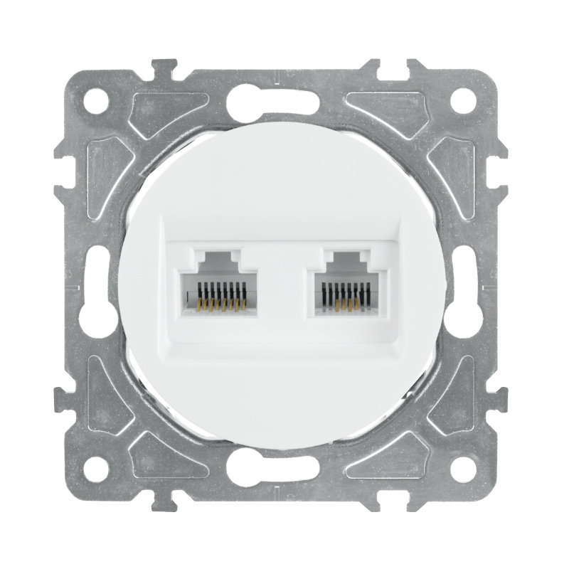 Gniazdo RJ45/RJ11, białe, OVAL