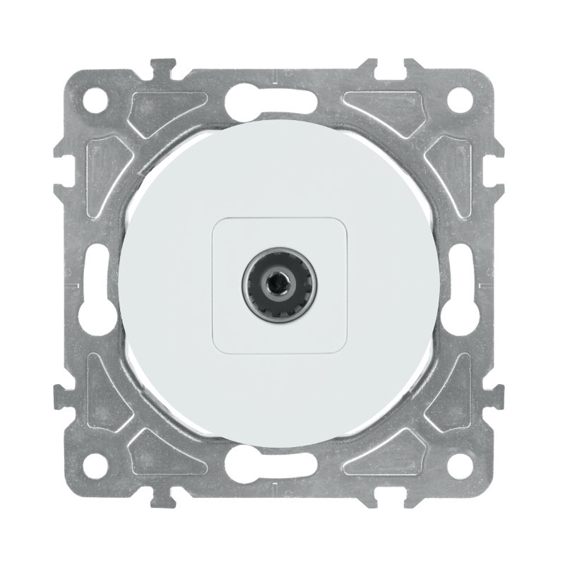 Gniazdo TV, białe, OVAL